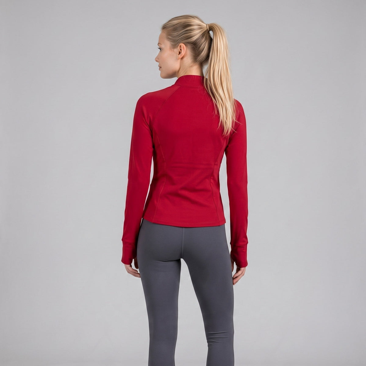 Women's Yoga Jacket with Long Sleeves and Zipper Pockets