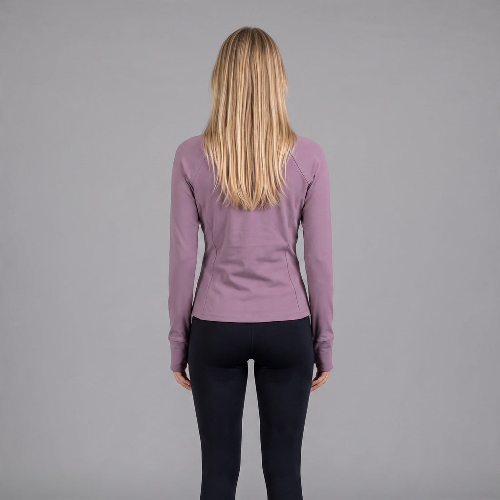 Women's Yoga Jacket with Long Sleeves and Zipper Pockets