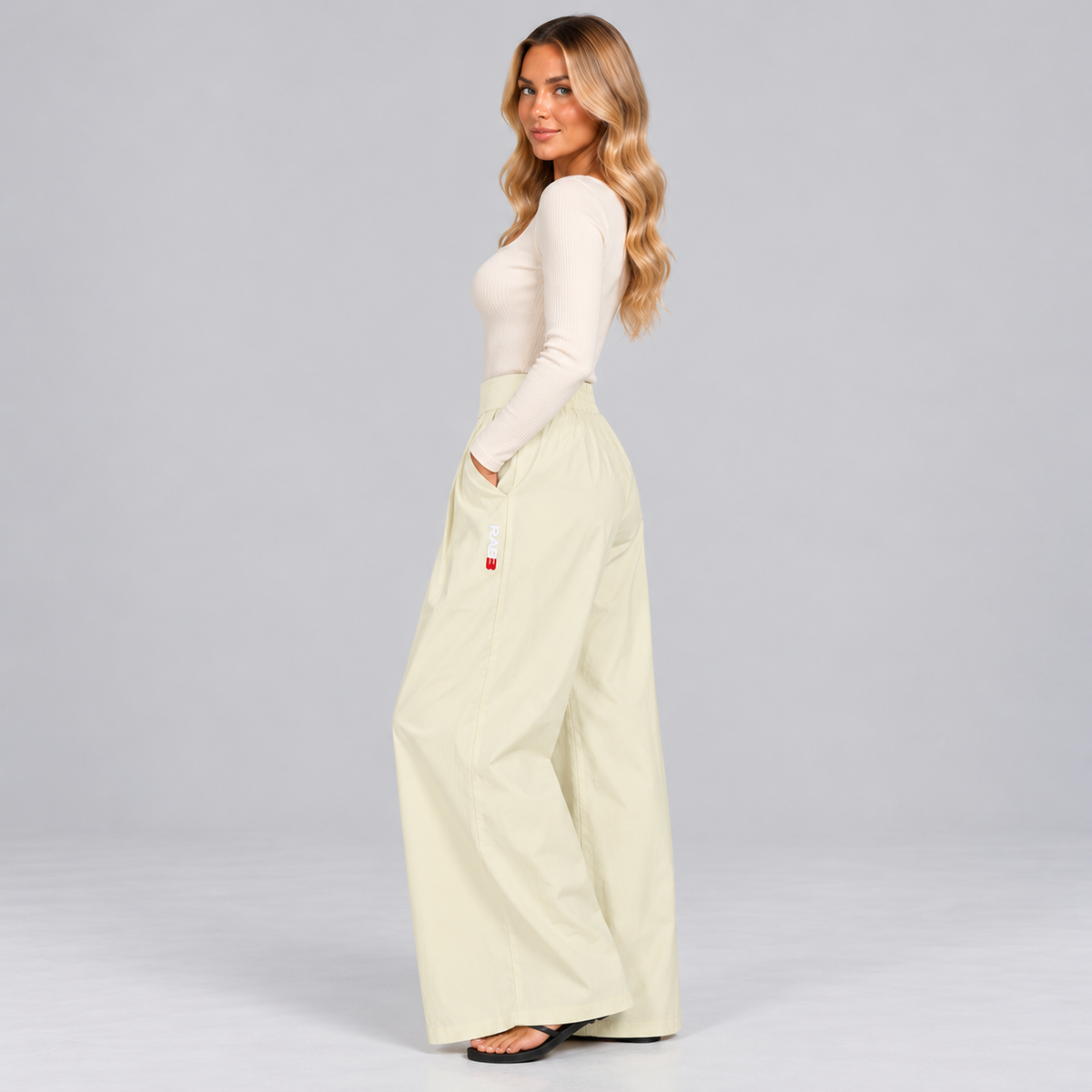 High-waisted, loose, and lightweight casual pants