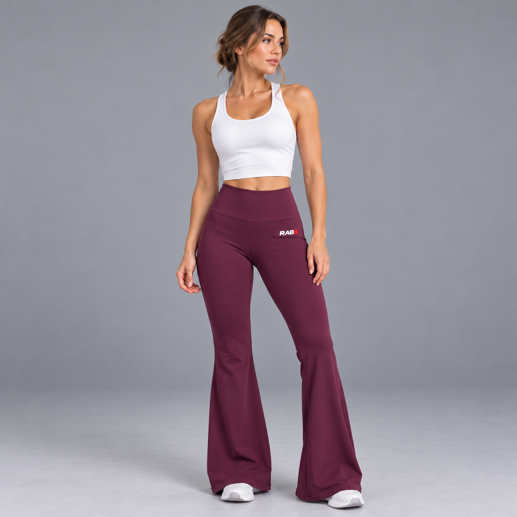 High-waisted wide-leg capri sports pants